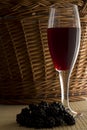 Blackberries with a wine glass Royalty Free Stock Photo