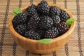 Blackberries in Wooden Bowl