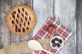 Blackberry and apple pie with fruit Royalty Free Stock Photo