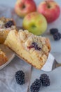 Blackberry apple pie with streusel