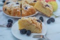 Blackberry apple pie with streusel Royalty Free Stock Photo