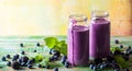 Blackberry and blueberry smoothie Royalty Free Stock Photo