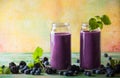 Blackberry and blueberry smoothie Royalty Free Stock Photo