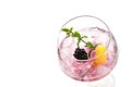 Blackberry cocktail drink isolated Royalty Free Stock Photo