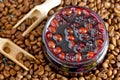 Blackberry coffee bean jam Royalty Free Stock Photo