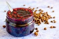Blackberry coffee bean jam Royalty Free Stock Photo