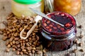 Blackberry coffee bean jam Royalty Free Stock Photo