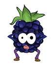 Blackberry fruit cartoon illustration