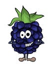 Blackberry fruit cartoon illustration