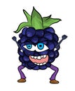 Blackberry fruit cartoon illustration