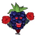 Blackberry fruit cartoon illustration