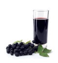 Blackberry and glass of juice Royalty Free Stock Photo