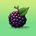 Playful Blackberry Pixel Art: Minimalistic 2d Game Item Illustration