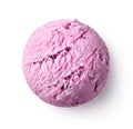 Blackberry ice-cream scoop on white background Royalty Free Stock Photo