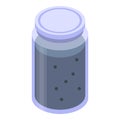 Blackberry jam jar icon, isometric style Royalty Free Stock Photo