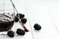 Blackberry Jam and Spoon Royalty Free Stock Photo