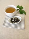 Black tea from fermented blackberry leaves