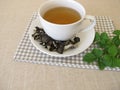 Black tea from fermented blackberry leaves