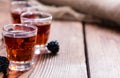 Blackberry Liqueur in a shot glass Royalty Free Stock Photo