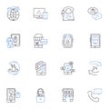 Blackberry line icons collection. Smartph, Keyboard, Security, Productivity, Messaging, Enterprise, Business vector and Royalty Free Stock Photo