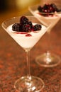 Blackberry Panna Cotta dessert. Royalty Free Stock Photo