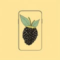 Minimalistic Iphone And Blackberry Illustration With Organic And Pop Art-inspired Aesthetics