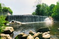The Blackberry River dam at Beckley Iron Furnace Royalty Free Stock Photo