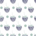 Blackberry seamless pattern. Vector texture with a berry.