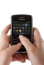 Blackberry smartphone user hands