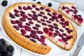 Blackberry sour cream pie
