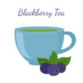 Blackberry tea in cup with berries. Healthy natural fruit tea Royalty Free Stock Photo