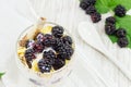 Blackberry yogurt parfait