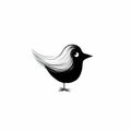 Minimalist Black And White Bird Logo Design With Animated Gif Style