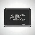 Blackboard with Abc Letters Hand Drawn Chalk Style Educational Sign for Classroom or Learning Environment Royalty Free Stock Photo
