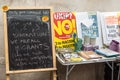 Blackboard at an Anti UKIP stall Royalty Free Stock Photo