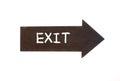 Blackboard arrow shape with the word exit