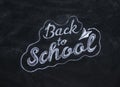 Blackboard with back to school inscription chalk on there, 3D illustration