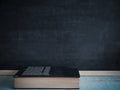 Blackboard and books. Royalty Free Stock Photo