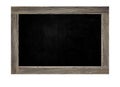 Blackboard with Bright wood frame isolated on white background. Object with clipping path. Blackboard with wooden frame. Royalty Free Stock Photo