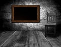 Blackboard and chair in interior room Royalty Free Stock Photo