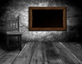Blackboard and chair in interior room Royalty Free Stock Photo