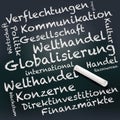 Blackboard and chalk with globalization Royalty Free Stock Photo