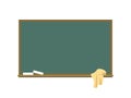 Blackboard with a chalk and a rag. Flat vector illustration of a blackboard isolated on a white background. Number board Royalty Free Stock Photo