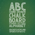 Blackboard chalkboard Chalk hand draw doodle abc, Royalty Free Stock Photo