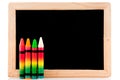 Blackboard with chalks Royalty Free Stock Photo