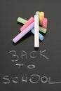 Blackboard and chalks Royalty Free Stock Photo