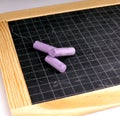 Blackboard and chalks Royalty Free Stock Photo