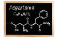 Blackboard with the chemical formula of Aspartame Royalty Free Stock Photo