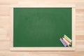 Blackboard with crayons Royalty Free Stock Photo