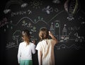 Blackboard Drawing Creative Imagination Idea Concept Royalty Free Stock Photo